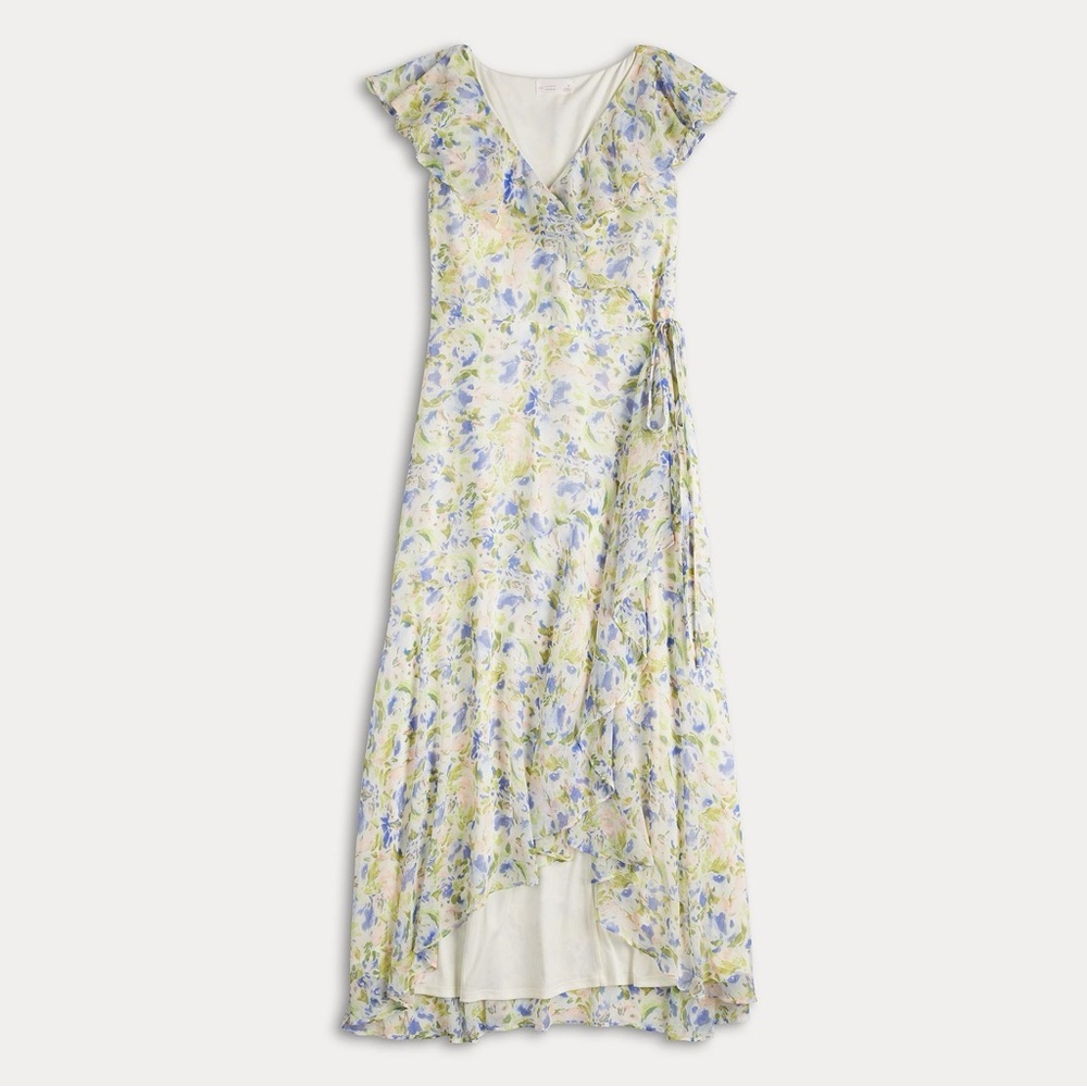 LC Lauren Conrad High Low Floral Dress - Blue and Yellow - Picture 2 of 3